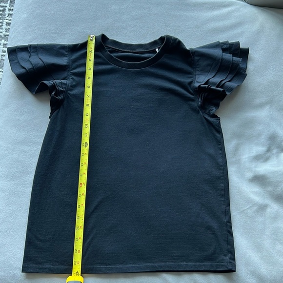 Jason Wu Tiered Flutter Sleeve Tee in Black Size Small - Picture 7 of 10
